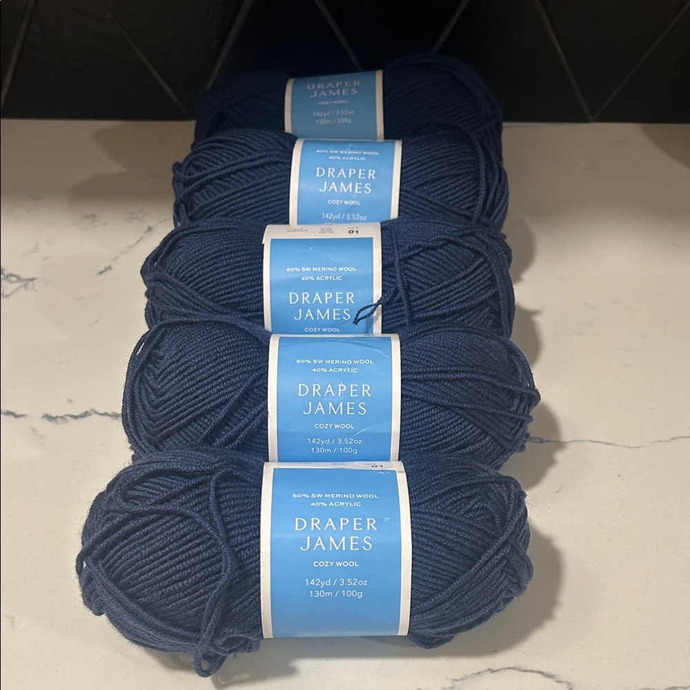 Draper James Deep Blue Cozy Wool Yarn